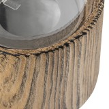 Bioethanol Tischkamin Runder Freistehender Biokamin - 12x20, LAWU I Holzimitat GRINDI IN THE GARDEN - 4