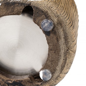 Bioethanol Tischkamin Runder Freistehender Biokamin - 12x20, LAWU I Holzimitat GRINDI IN THE GARDEN - 8