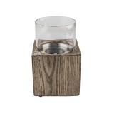 Bioethanol Tischkamin Rechteckiger Freistehender Biokamin - 12x20, LAWU II Holzimitat GRINDI IN THE GARDEN - 1