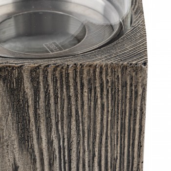 Bioethanol Tischkamin Rechteckiger Freistehender Biokamin - 12x20, LAWU II Holzimitat GRINDI IN THE GARDEN - 4