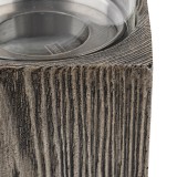 Bioethanol Tischkamin Rechteckiger Freistehender Biokamin - 12x20, LAWU II Holzimitat GRINDI IN THE GARDEN - 4