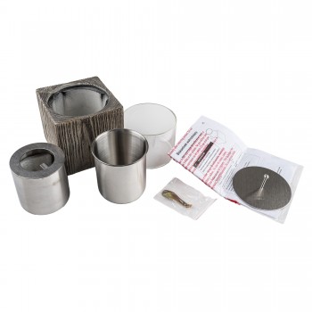 Bioethanol Tischkamin Rechteckiger Freistehender Biokamin - 12x20, LAWU II Holzimitat GRINDI IN THE GARDEN - 5