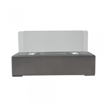 Bioethanol Tischkamin Rechteckiger Freistehender Biokamin - 33x16x18, TAMBORA I grau GRINDI IN THE GARDEN - 3