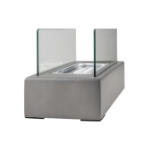 Bioethanol Tischkamin Rechteckiger Freistehender Biokamin - 33x16x18, TAMBORA I grau GRINDI IN THE GARDEN - 5