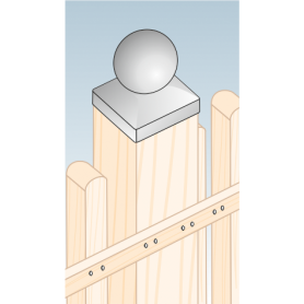 Pfostenkappe Pfostenabdeckung mit Kugel Feuerverzinkt - DKK DMX - 4