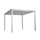 Garten Pergola, Lounge-Pavillon Alu - TASOS I - 3x3m, weiß GRINDI IN THE GARDEN - 1