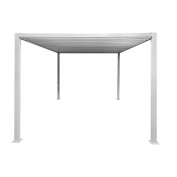 Garten Pergola, Lounge-Pavillon Alu - TASOS I - 3x3m, weiß GRINDI IN THE GARDEN - 3