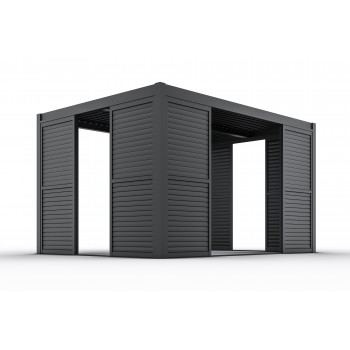 Schiebewandlamellen Lamellenwand für Kea-Pergola - grau GRINDI IN THE GARDEN - 17