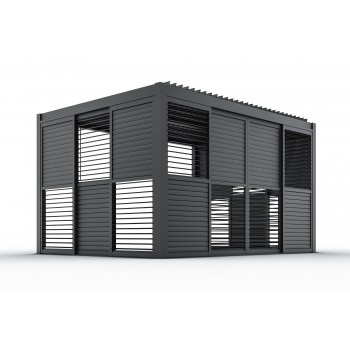 Schiebewandlamellen Lamellenwand für Kea-Pergola - grau GRINDI IN THE GARDEN - 18