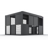 Schiebewandlamellen Lamellenwand für Kea-Pergola - grau GRINDI IN THE GARDEN - 18