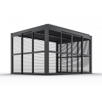 Schiebewandlamellen Lamellenwand für Kea-Pergola - grau GRINDI IN THE GARDEN - 15