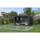 Schiebewandlamellen Lamellenwand für Kea-Pergola - grau GRINDI IN THE GARDEN - 4