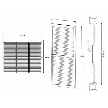 Schiebewandlamellen Lamellenwand für Kea-Pergola - grau GRINDI IN THE GARDEN - 14