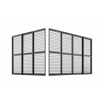 Schiebewandlamellen Lamellenwand für Kea-Pergola - grau GRINDI IN THE GARDEN - 1