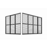 Schiebewandlamellen Lamellenwand für Kea-Pergola - grau GRINDI IN THE GARDEN - 1