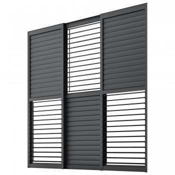 Schiebewandlamellen Lamellenwand für Kea-Pergola - grau GRINDI IN THE GARDEN - 8