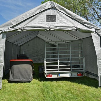 Garagenzelt Carport PE 300x700x274 grau - NG 3 GRINDI IN THE GARDEN - 5