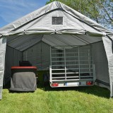 Garagenzelt Carport PE 300x700x274 grau - NG 3 GRINDI IN THE GARDEN - 5