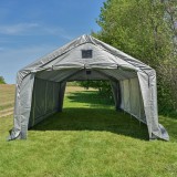 Garagenzelt Carport PE 400x800x305 grau - NG 5 GRINDI IN THE GARDEN - 5