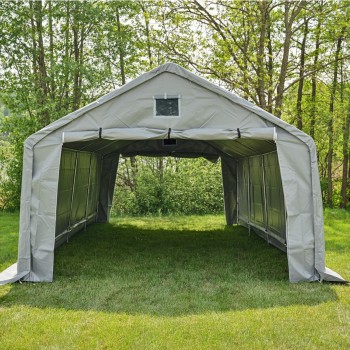 Garagenzelt Carport PVC 400x600x305 grau - NG 4 GRINDI IN THE GARDEN - 3