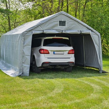 Garagenzelt Carport PVC 400x800x305 grau - NG 5 GRINDI IN THE GARDEN - 6