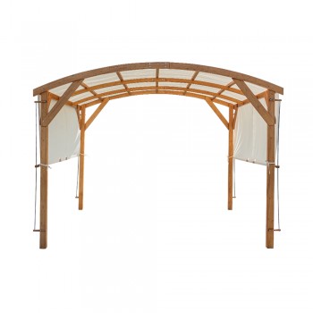 Garten Pergola Pavillon aus Holz mit verstellbares Stoffdach - Moha I - 3,2x3,1m GRINDI IN THE GARDEN - 3