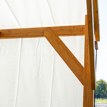 Garten Pergola Pavillon aus Holz mit verstellbares Stoffdach - Moha I - 3,2x3,1m GRINDI IN THE GARDEN - 8