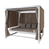 Doppel-Gartenliege mit Sonnendach, Lounge-Pavillon, Gartenschaukel - Sumba I - 236x180x210 braun GRINDI IN THE GARDEN - 1