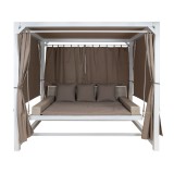 Doppel-Gartenliege mit Sonnendach, Lounge-Pavillon, Gartenschaukel - Sumba I - 236x180x210 braun GRINDI IN THE GARDEN - 2