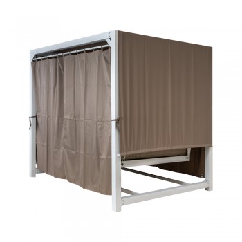 Doppel-Gartenliege mit Sonnendach, Lounge-Pavillon, Gartenschaukel - Sumba I - 236x180x210 braun GRINDI IN THE GARDEN - 3