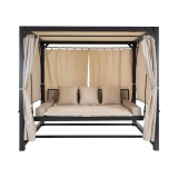 Doppel-Gartenliege mit Sonnendach, Lounge-Pavillon, Gartenschaukel - Sumba I - 236x180x210 beige GRINDI IN THE GARDEN - 2