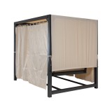 Doppel-Gartenliege mit Sonnendach, Lounge-Pavillon, Gartenschaukel - Sumba I - 236x180x210 beige GRINDI IN THE GARDEN - 3