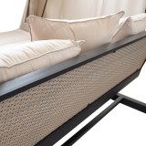 Doppel-Gartenliege mit Sonnendach, Lounge-Pavillon, Gartenschaukel - Sumba I - 236x180x210 beige GRINDI IN THE GARDEN - 7