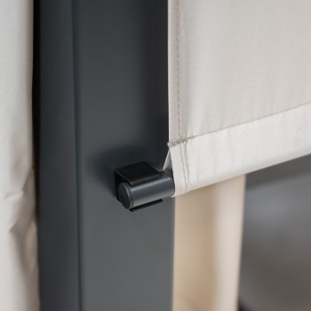 Doppel-Gartenliege mit Sonnendach, Lounge-Pavillon, Gartenschaukel - Sumba I - 236x180x210 beige GRINDI IN THE GARDEN - 9