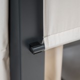 Doppel-Gartenliege mit Sonnendach, Lounge-Pavillon, Gartenschaukel - Sumba I - 236x180x210 beige GRINDI IN THE GARDEN - 9