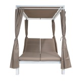 Doppel-Gartenliege mit Sonnendach, Lounge-Pavillon, Gartenschaukel - Kayan I - 207x147x205 braun GRINDI IN THE GARDEN - 2