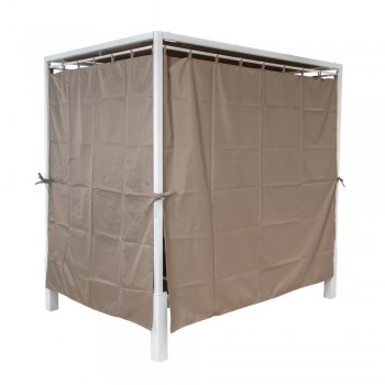 Doppel-Gartenliege mit Sonnendach, Lounge-Pavillon, Gartenschaukel - Kayan I - 207x147x205 braun GRINDI IN THE GARDEN - 3