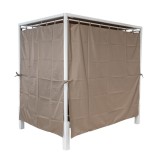 Doppel-Gartenliege mit Sonnendach, Lounge-Pavillon, Gartenschaukel - Kayan I - 207x147x205 braun GRINDI IN THE GARDEN - 3