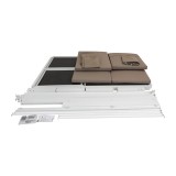 Doppel-Gartenliege mit Sonnendach, Lounge-Pavillon, Gartenschaukel - Kayan I - 207x147x205 braun GRINDI IN THE GARDEN - 8