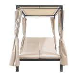Doppel-Gartenliege mit Sonnendach, Lounge-Pavillon, Gartenschaukel - Kayan I - 207x147x205 beige GRINDI IN THE GARDEN - 2