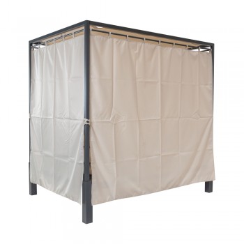 Doppel-Gartenliege mit Sonnendach, Lounge-Pavillon, Gartenschaukel - Kayan I - 207x147x205 beige GRINDI IN THE GARDEN - 3