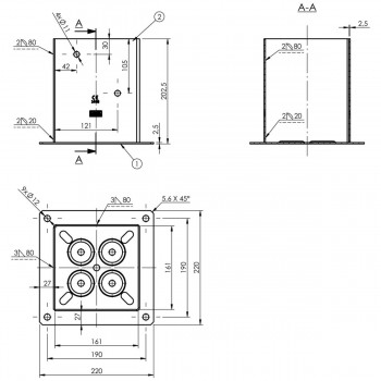 Aufschraubhülse Bodenhülse Pfostenträger – PSP rechteckig galvanisiert gelb GRUNDLINE - 16
