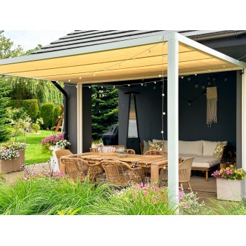 Terrassenpergola, weiß, Aluminium mit Automatikdach - Paros I 3x4m Grindi - 15