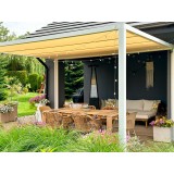 Terrassenpergola, weiß, Aluminium mit Automatikdach - Paros I 3x4m Grindi - 15