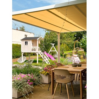 Terrassenpergola, weiß, Aluminium mit Automatikdach - Paros I 3x4m Grindi - 19