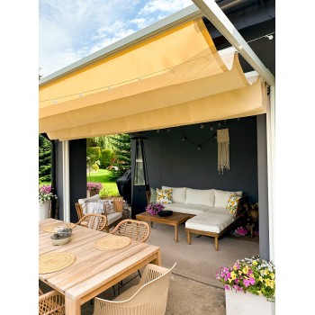 Terrassenpergola, weiß, Aluminium mit Automatikdach - Paros I 3x4m Grindi - 3