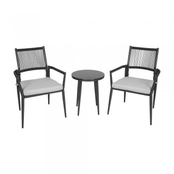 Gartenmöbel Lounge Set, Seilgeflecht, Seilbespannung, Balkonmöbel - Jambi I GRINDI IN THE GARDEN - 1