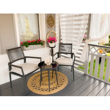 Gartenmöbel Lounge Set, Seilgeflecht, Seilbespannung, Balkonmöbel - Jambi I GRINDI IN THE GARDEN - 2