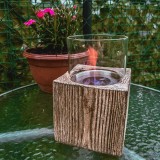 Bioethanol Tischkamin Rechteckiger Freistehender Biokamin - 12x20, LAWU II Holzimitat GRINDI IN THE GARDEN - 2