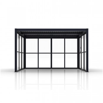 Schiebewand mit Polycarbonatplatten für Kea-Pergola - grau GRINDI IN THE GARDEN - 14